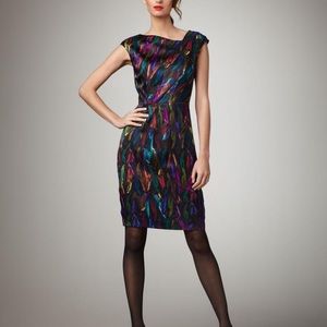 Milly 100% silk feather dress